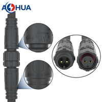 Câble en caoutchouc AHUA approuvé IP68 18AWG SJOW, 2 broches mâle et femelle, prises étanches pour l'alimentation