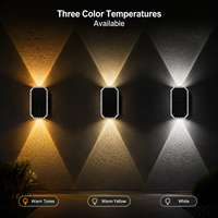 Applique murale solaire extérieure étanche à LED avec éclairage haut et bas pour jardin, balcon, clôture, cour