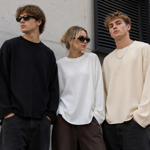 T-shirts pour hommes grande taille à manches longues, vêtements de créateurs, marques célèbres, t-shirts en coton de haute qualité, vente en gros de t-shirts gaufrés - Product Image 3