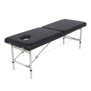 Portable Folding Massage Table Stainless Steel Frame <b>Medium</b>-Density Sponge Durable For Home Use - Product Image 3