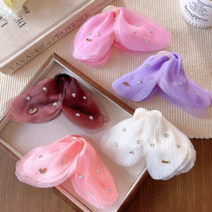 Nouvelle pince à cheveux grande taille en maille avec strass, motif papillon, pour l'arrière de la tête, accessoire capillaire - Product Image 4