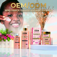 Kit de Soins Vegan Éclaircissant au Jaune d'Œuf et à la Carotte pour Peaux Noires Africaines, Vitamine C, Anti-Taches pour Visage et Corps, OEM ODM, Faible MOQ 120 Pièces