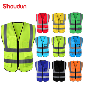 Gilet de sécurité haute visibilité avec logo, bandes réfléchissantes, fermeture éclair, plusieurs poches, porte-carte d'identité, vêtements de travail unisexes - Product Image 1