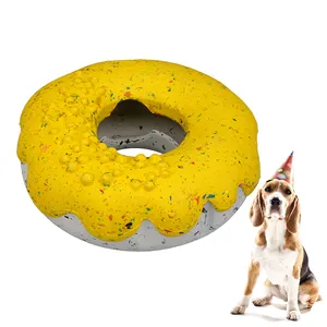 Nuevo diseño Donut Caucho natural Perro Masticar Juguete Reciclable Mascota Perro Juguetes Mascota Masticar Juguete de goma