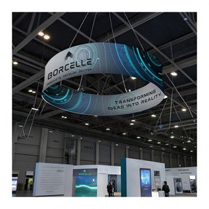 Letrero Publicitario Circular Colgante para Techo, Accesorio para Eventos y Ferias Comerciales - Product Image 1