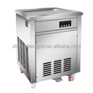 Machine à glace frite professionnelle à double plaque HJ-A66 en acier inoxydable, pour la préparation instantanée de rouleaux de glace pour les salons de desserts - Product Image 1