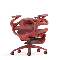 Chaise de bureau ergonomique en maille avec soutien lombaire réglable, repose-pieds rétractable à double barre, roulettes en PU et accoudoirs réglables pour la maison