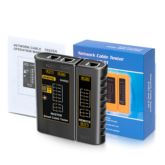 Network Cable Tester RJ45 RJ11 RJ12 CAT5 UTP LAN Cable Tester Networking Tool with 1-Year Warranty for Network Repair
