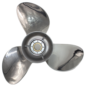 Hélice de <span class=keywords><strong>bateau</strong></span> en acier inoxydable à trois pales, personnalisée en usine, 25-60 <span class=keywords><strong>CV</strong></span>, pour <span class=keywords><strong>moteur</strong></span> hors-bord Yamaha 11 3/8x12 OEM 663-45970-60-98 - Product Image 1