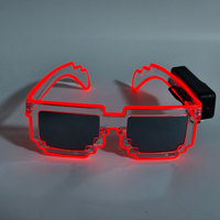 Nouveau Design LED Glowing Disco Pixel Lunettes Bar Party Atmosphere Props-Lunettes de soleil en mosaïque pour les fournitures de fête de Noël