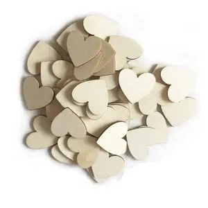 Discos de madeira para artesanato, decoração de coração multifuncional em forma de coração, de madeira não acabada