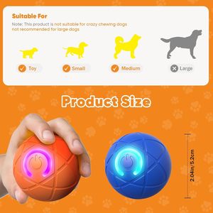 Small Smart Rolling Bouncy Jumping Dog <b>Ball</b> Toy Funny Electronic <b>Balls</b> Automatic Feature Classic Made Plastic for Modern Pet - Product Image 5