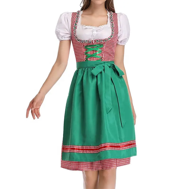 Neues Design Großhandel Dirndl Kleid Baumwolle Deutsch Dirndl Kleid für Mädchen/Mini Dirndl / Custom Stickerei Dirndl Kleid