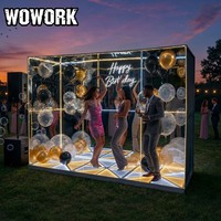 WOWORK 2026 – Boîte de photomaton détachable en métal avec LED RGB pour la photographie de mariage et les décorations de fête (vente en gros)