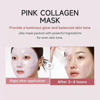 Masque Tissu PDRN ADN de Saumon Collagène Rose 28g 1 Unité Soin Coréen Hydratant Raffermissant Nuit pour Peaux Grasses Mixtes