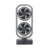 Ventilateurs à double tour de conception nouvelle avec lumière LED nocturne, batterie rechargeable, portable, bureau, bureau