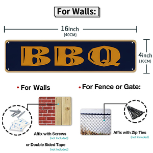 Ensemble de panneaux métalliques rétro BLVD <span class=keywords><strong>BBQ</strong></span> pour décoration murale de la maison, idéal pour la zone de grillades et le patio - Product Image 2