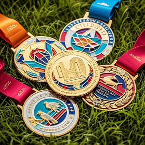 Custom Design Silk Screen Printed Gold Commemorate America Laser Engraving Blank Award <b>Trophies</b> Medals <b>Plaques</b> Zinc Alloy - Product Image 2