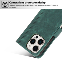 Étui de protection intégral en cuir PU et TPU, effet peau, de luxe rétro, anti-traces de doigts, antichoc, avec porte-cartes pour 17 16 12 13 15