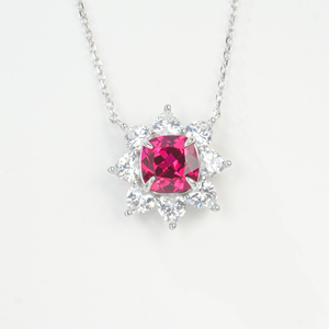 925 laboratory cultivates <b>ruby</b> pendant <b>necklace</b> - Product Image 1