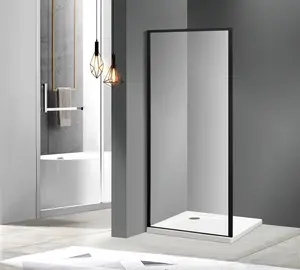 Standard tempered glass shower cubicle door glass to wall with top cover without tray