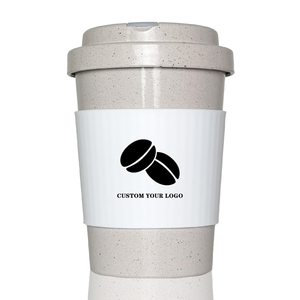 Nuova tendenza riutilizzabile caffè fondi tazza di caffè 12oz BPA tazza di plastica per bere con la stampa per i regali singola parete tazza di caffè Grey - Product Image 1