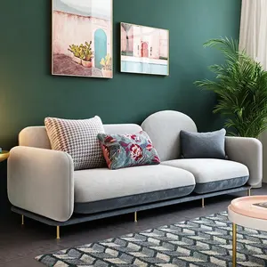Sofá Seccional de terciopelo minimalista, muebles modernos para sala de estar, 2 o 3 plazas