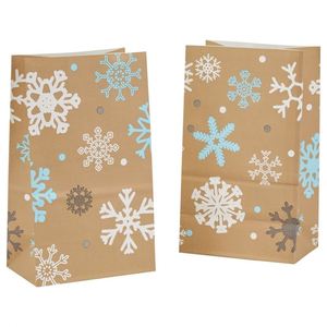 Winter Snowflake Gift Small Christmas Paper Paper <b>Bag</b> for Holiday Party Eco-friendly Durable Festival Decoration Paper <b>Bags</b> - Product Image 5