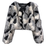 <span class=keywords><strong>Veste</strong></span> d'hiver en polaire épaisse à carreaux vintage confortable pour femmes, taille plus, style court, col en fourrure de renard - Product Image 3