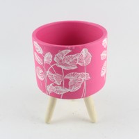 Jardinières d'extérieur durables au design minimaliste, pots de jardin en ciment de style classique pour la décoration intérieure, utilisation au sol, pot de fleurs circulaire