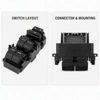 Interrupteur principal de lève-vitre électrique DTC3 35750TEAH01 35750-TEA-H01 35750TEAP02 35750-TEA-P02 compatible avec Honda Civic FC1 FC7 2016-2021