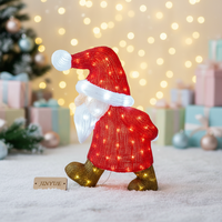 Lampe de Noël 3D en acrylique blanc avec LED rouges, décorative, en forme de soldat, IP44, à brancher sur prise murale, pour intérieur et extérieur, lumière de nuit de Noël