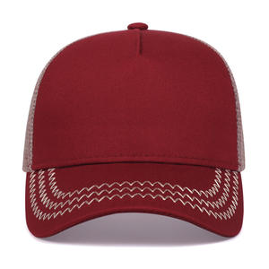 Hochwertige Basic Pure Color Light Plate Atmungsaktive Sommer Sun shade Mesh Baseball Cap Fünfteilige Truck Driver Hat <span class=keywords><strong>Export</strong></span> - Product Image 2