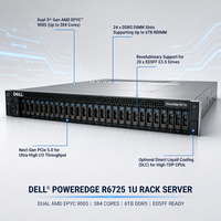 Serveur en rack 1U Poweredge R6725 avec processeurs AMD Epyc 9005 de 5e génération, 192 cœurs