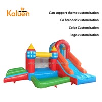 Meilleure vente château gonflable coloré 4m * 6m 0.55mm Pvc maison gonflable château sautant avec piscine toboggan pour parc aquatique