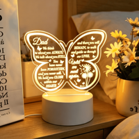Lámpara Nocturna 3D al por Mayor con Impresión UV, Colorida, para Mamá y Papá, para el Día de San Valentín, Luz LED ABS, Ambiente Romántico para el Dormitorio