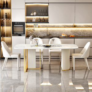 Table à <span class=keywords><strong>manger</strong></span> moderne en pierre frittée blanche de luxe, très populaire, avec 8 chaises <span class=keywords><strong>pour</strong></span> salles à <span class=keywords><strong>manger</strong></span> familiales et cuisines - Product Image 3