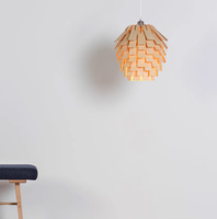 Lustre moderne en bois massif pour restaurant, luminaire créatif de style pomme de pin, lumière décorative