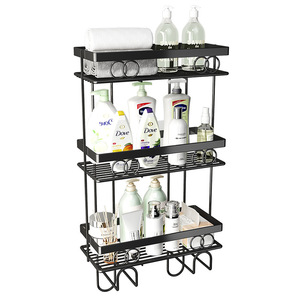 Étagère de rangement multifonctionnelle à 3 niveaux pour toilettes, étagères flottantes murales, meubles tendance - Product Image 2