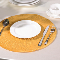 Napperon rond en forme de tournesol, tapis de table matelassé lavable en machine, coussin d'isolation thermique en polyester 100%