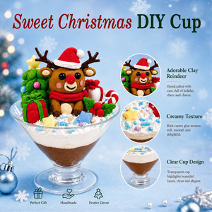 Kit d'artisanat en argile à séchage à l'air libre avec rennes de Noël, accessoires de colle crème, ensemble de modélisation de gobelets à dessert DIY pour enfants OEM ODM - Product Image 5