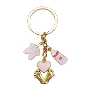 Llavero de celebración de recién nacido para mujer, con dije de huella de metal, colgante de moda para bolso, accesorios de regalo de joyería para baby shower - Product Image 6