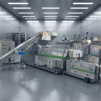 Ligne de granulation automatique LDPE PA PC PP PE avec moteur PLC et roulement, machine de recyclage de plastique 200-250kg/H, prix usine