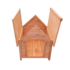 Büyük köpekler için lüks özel açık ahşap Pet House katı desen Metal muhafaza - Product Image 6