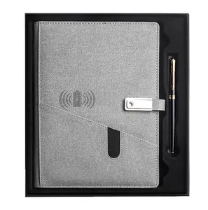 Custom Giveaways With Logo Corporate Business Fathersday Gifts Set Promotional Products Ideas A5 Power Bank NotebooK Set Gifts