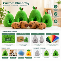 Boneka Kapibara Alpukat Custom OEM, Boneka Buah Lepas Pasang, Boneka Kapibara Lucu untuk Dekorasi Rumah dan Hadiah