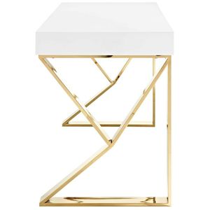 Modern Wood Style Panel Furniture Factory-Produced White Glossy Paint Office Desk Gold <strong>Table</strong> Legs <strong>for</strong> Living Room <strong>Computer</strong> - Product Image 2