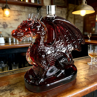 Bouteille de vin de luxe OEM haut de gamme, durable, avec bouchon hermétique unique en forme de dragon, fabriquée par combustion à haute température