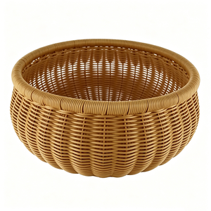 Corbeille de rangement ronde en rotin PE de qualité alimentaire, plateau tressé pour fruits, légumes, collations, présentation sur table, stockage alimentaire - Product Image 3