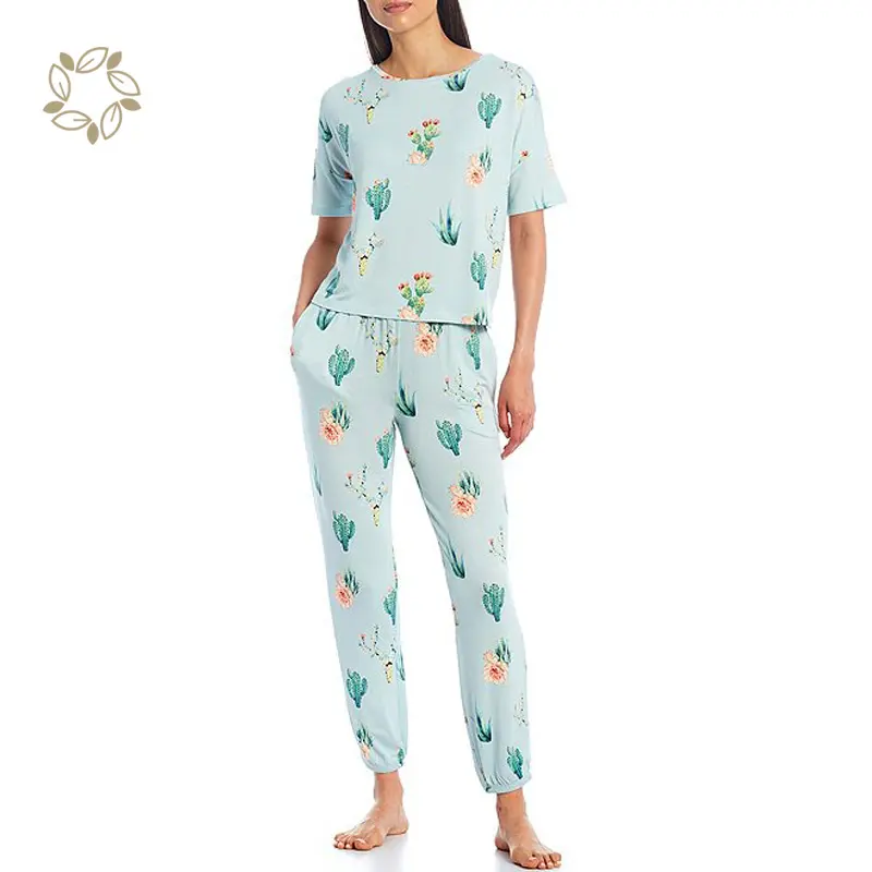 Pijama de festa para mulheres, pijama francês ecológico de bambu orgânico para usar em casa